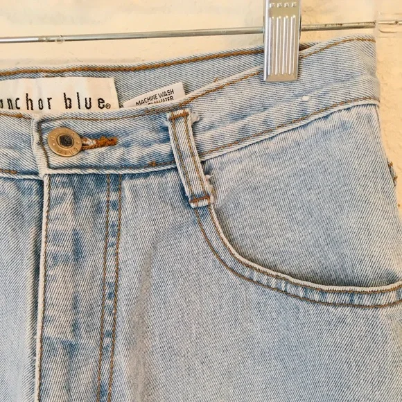 🐋VTG 90s Blue Anchor hi rise denim shorts - Picture 4 of 10